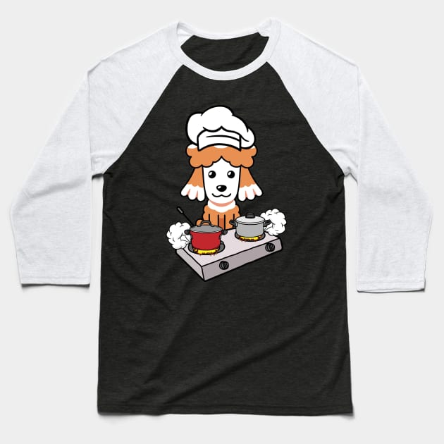 Funny poodle is cooking Baseball T-Shirt by Pet Station